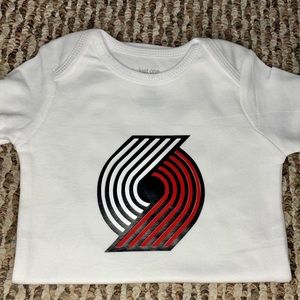 Portland Trail Blazer custom baby onesie